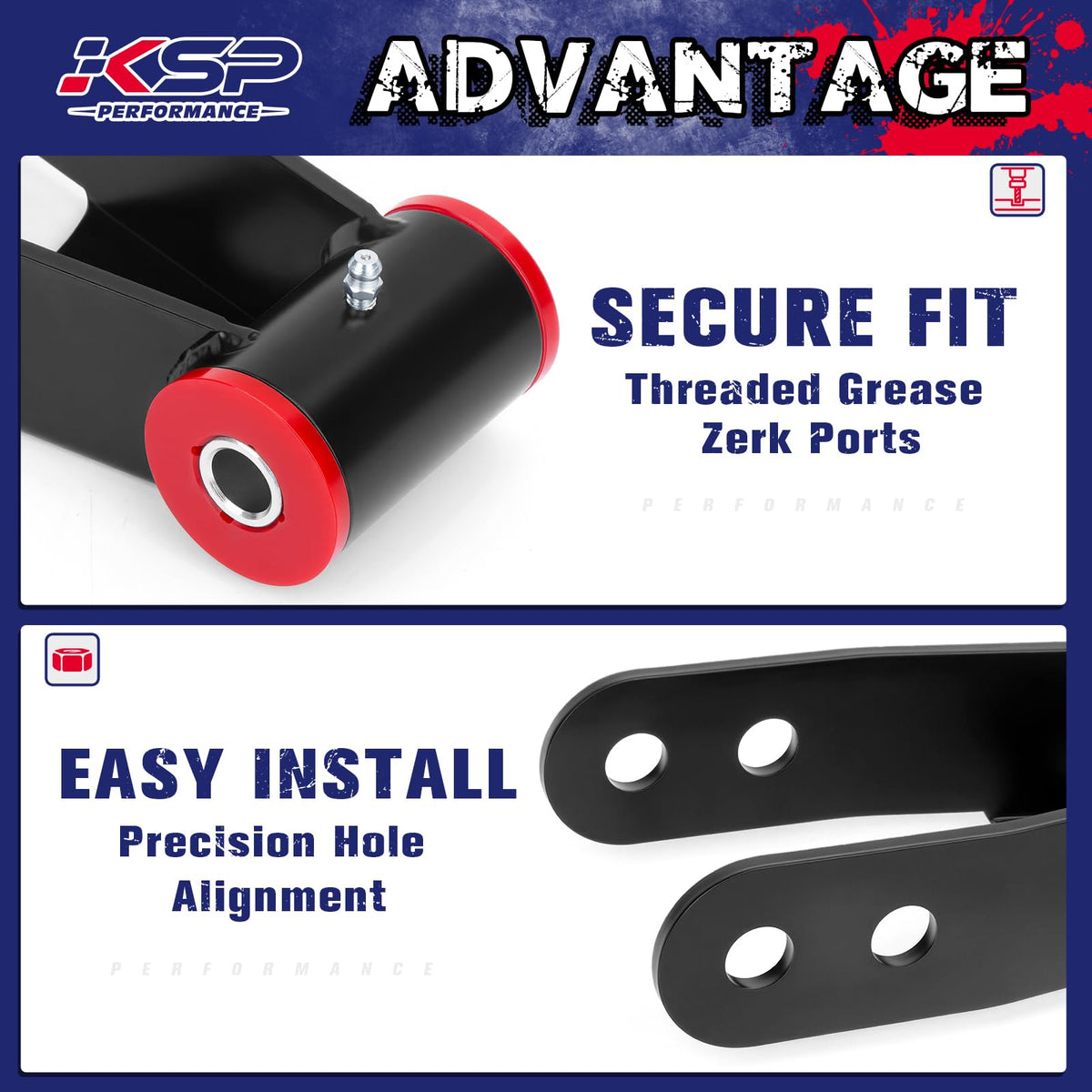 KSP PERFORMANCE installed on truck rear assembly illustrating lowered stance