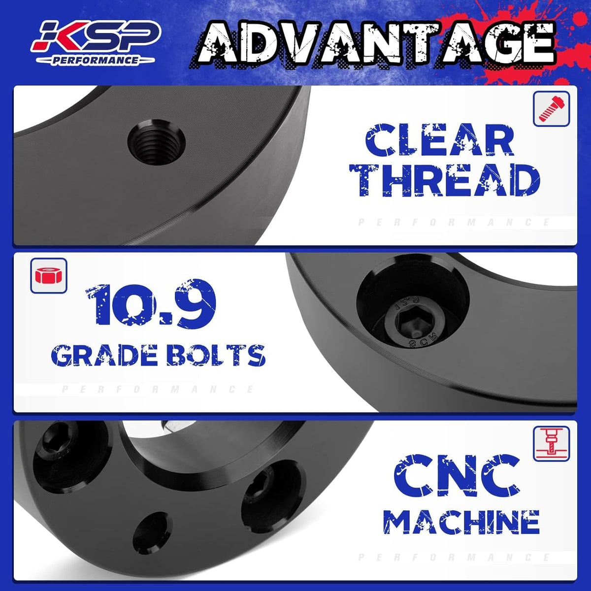 KSP PERFORMANCE spacer mounted on strut assembly for easy bolt-on installation