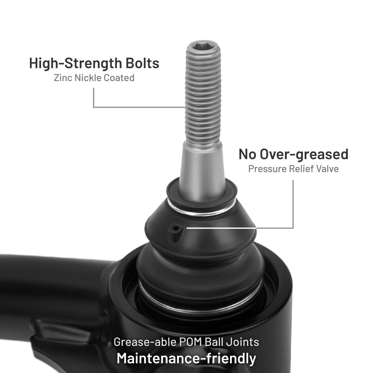 KSP PERFORMANCE PU bushing and dust boot close-up protecting components and reducing wear