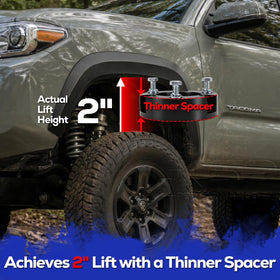 KSP PERFORMANCE side profile of Tacoma displaying leveled front appearance
