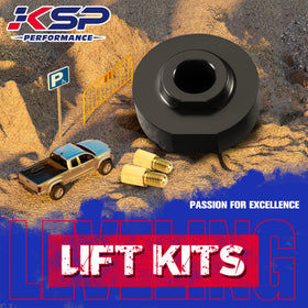KSP PERFORMANCE spacer beside ruler size comparison clarifying two-inch lift thickness