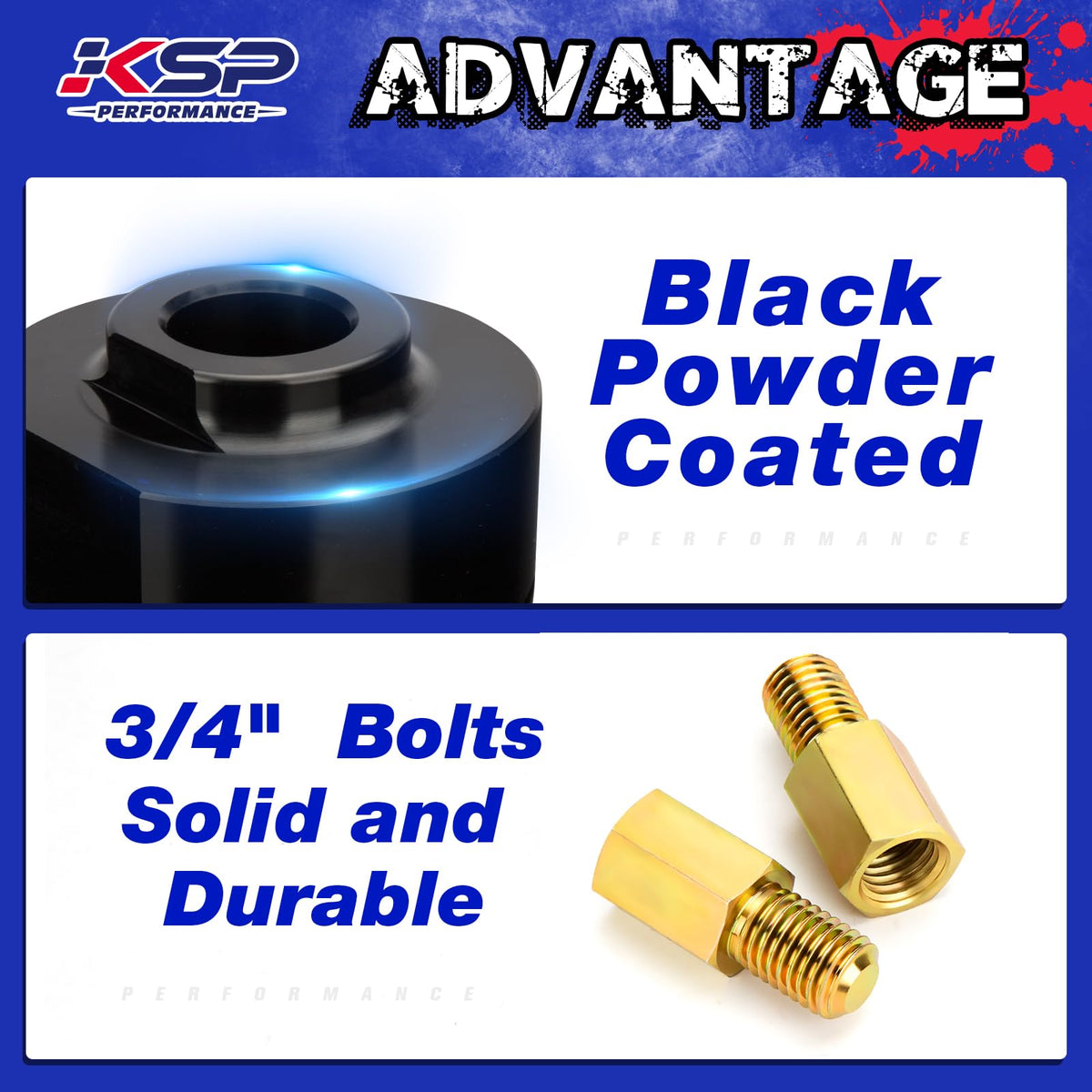 KSP PERFORMANCE 3/4 inch stud extender detail ensuring secure factory-style bolt connection