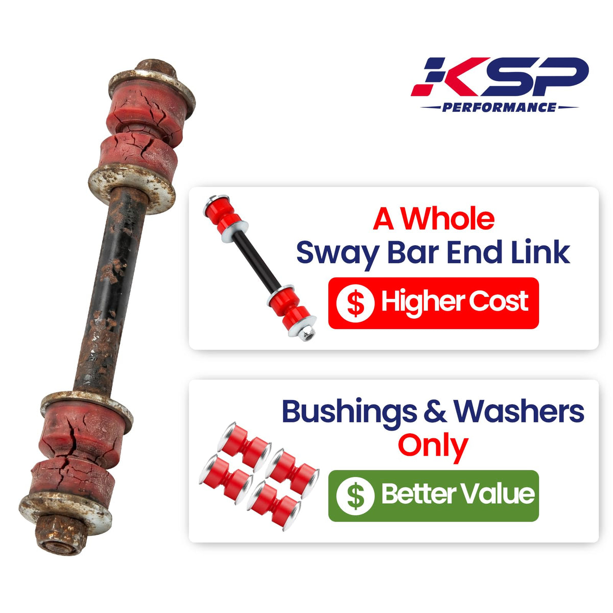 KSP PERFORMANCE washers top view showing larger diameter protecting bushings