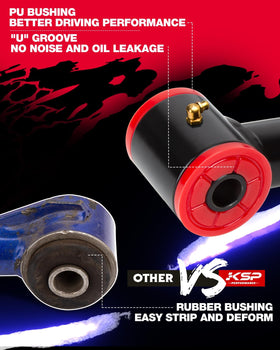 KSP PERFORMANCE red textured finish and CNC-machined surface for protection