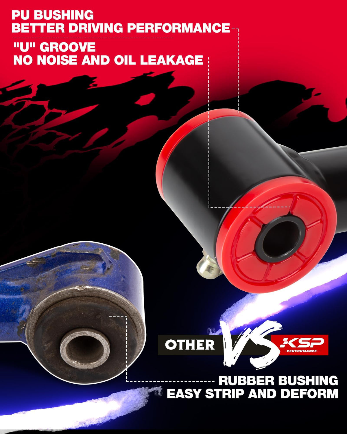 KSP PERFORMANCE textured black finish close-up giving corrosion resistance and aggressive look