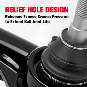 KSP PERFORMANCE ball joint detail with dust cap to illustrate longer service life