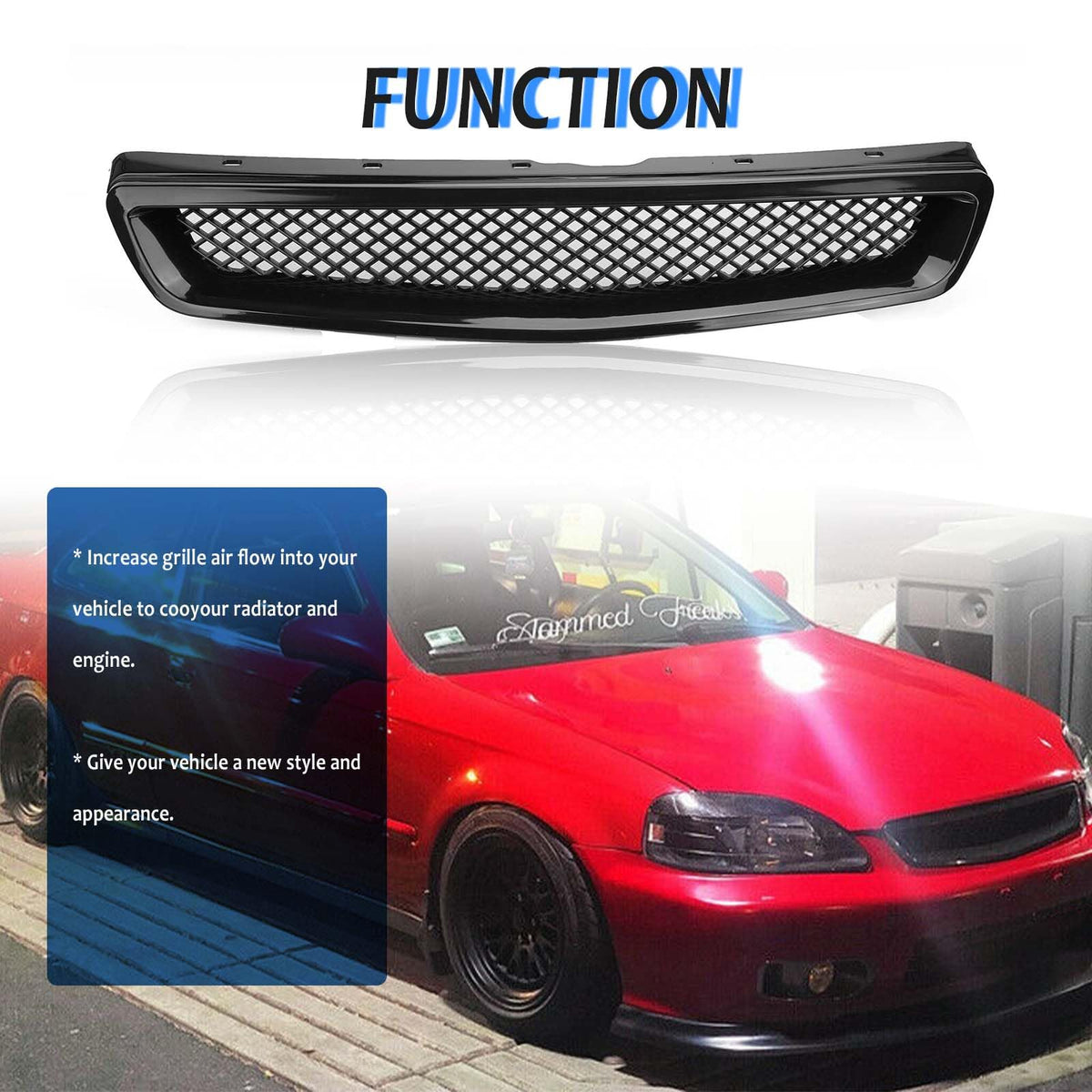Kspeed grille texture showing ABS plastic construction for durability and weather resistance