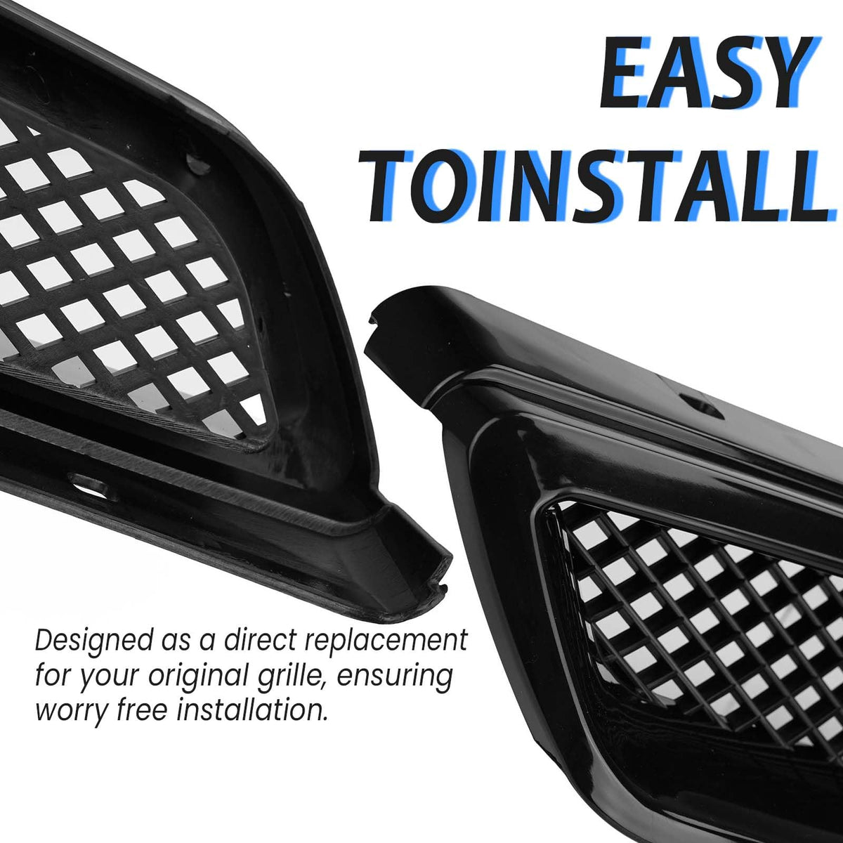 Kspeed grille side profile displaying precise fitment on bumper and seamless look