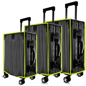 KSSZZCO front view of clear cover showing full suitcase protection and visibility