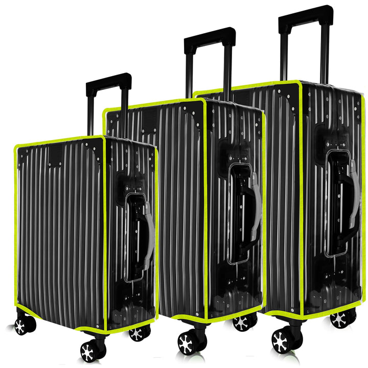 KSSZZCO front view of clear cover showing full suitcase protection and visibility