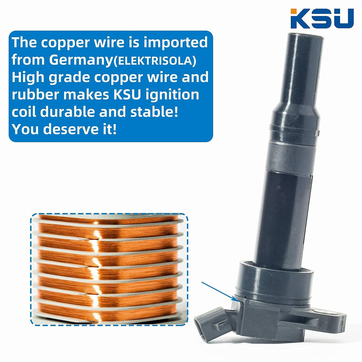 KSU ignition coil near spark plug showing improved combustion consistency