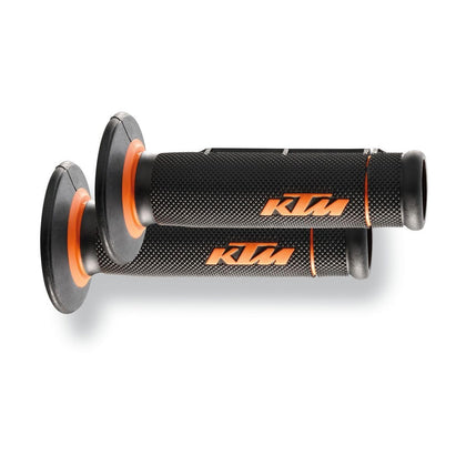 KTM open end grips front packaging showing model and durable design benefit