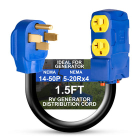 KTOEBYCO adapter front view showing four household outlets and compact design benefit