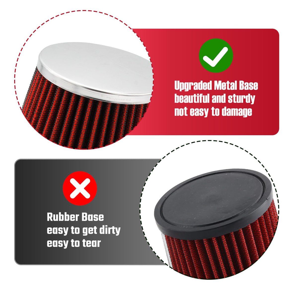 KTUMININV metal base detail illustrating durable construction and vibration resistance