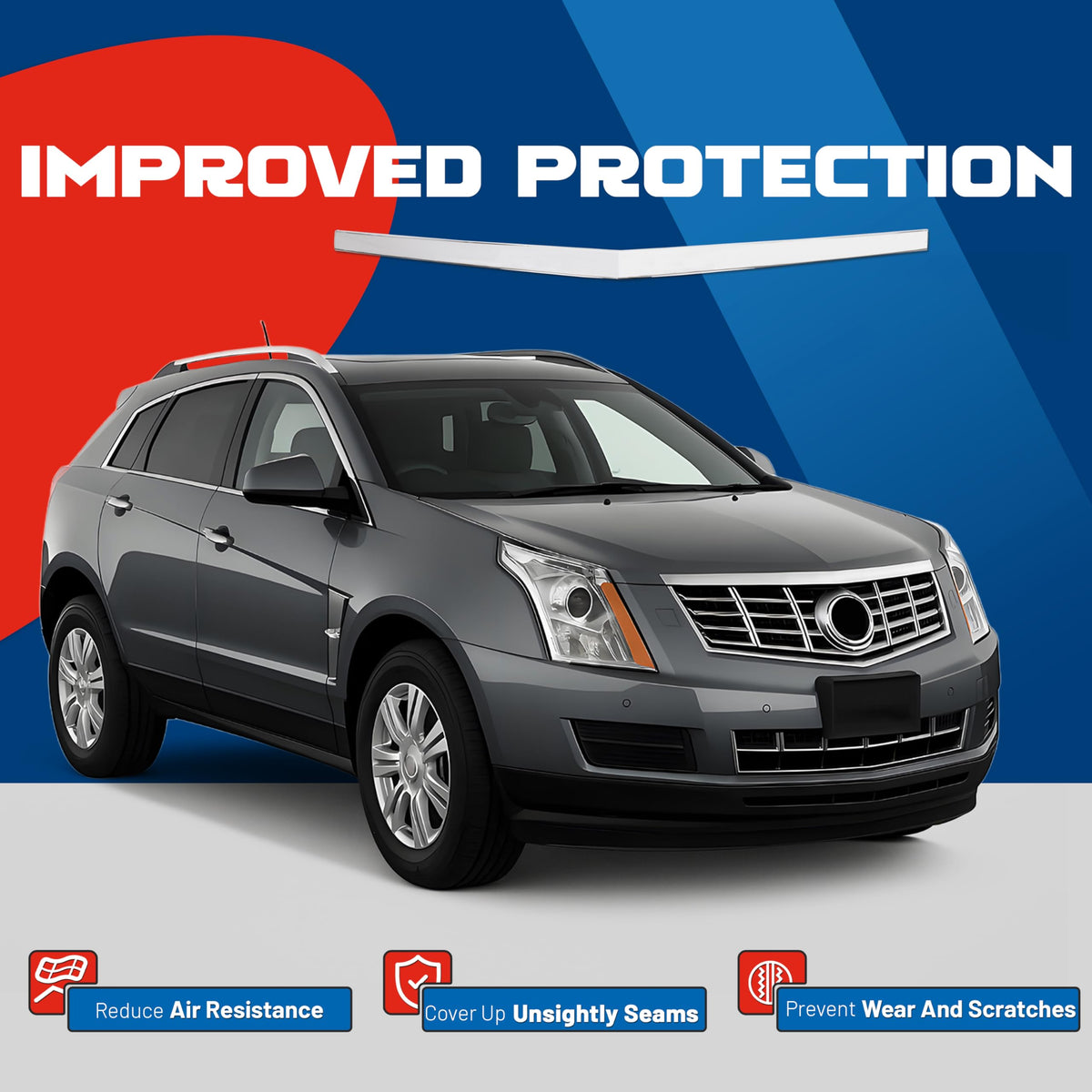 KUAFU molding installed on Cadillac SRX demonstrating restored appearance