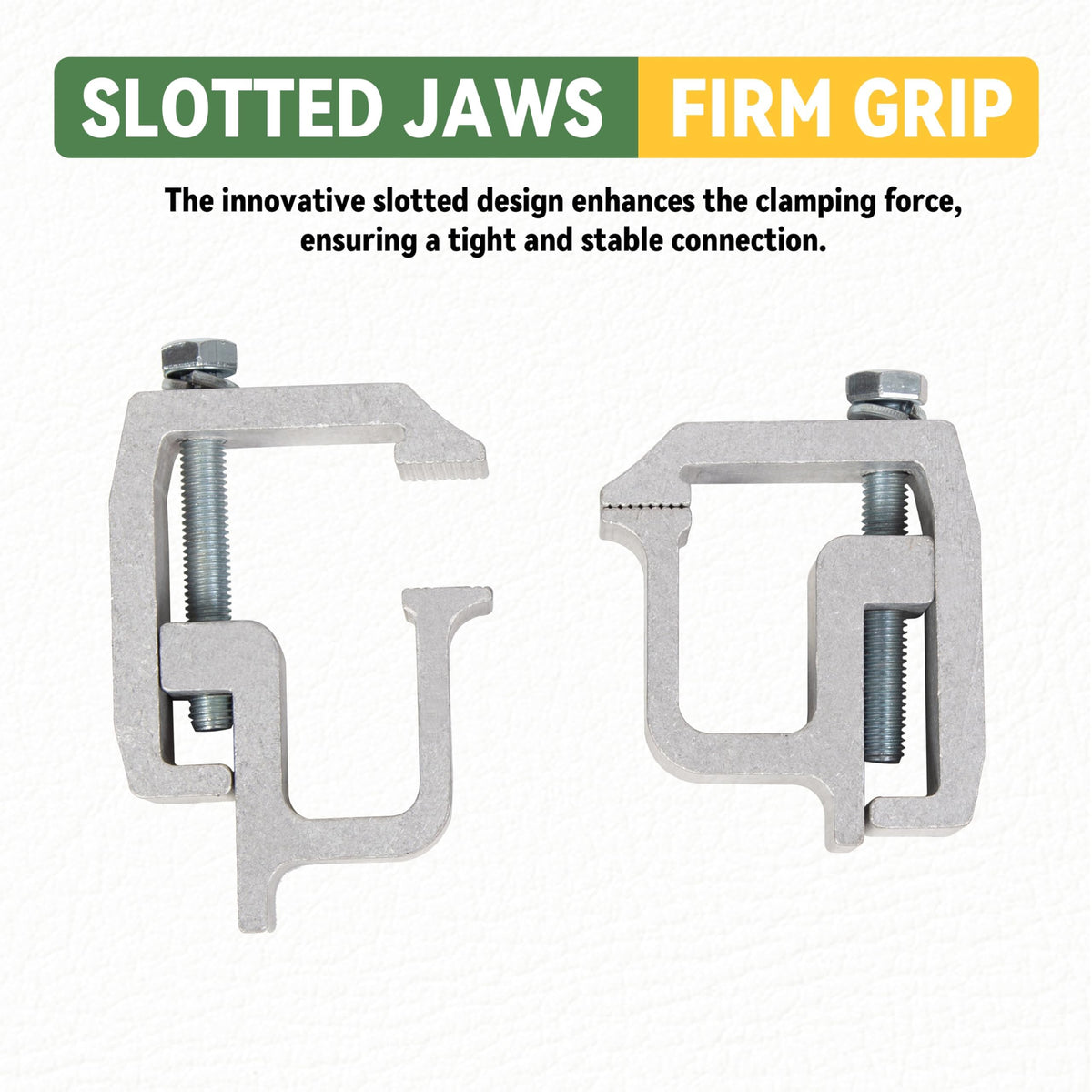 KUAFU clamp attached to truck bed lip illustrating secure mounting without drilling benefit