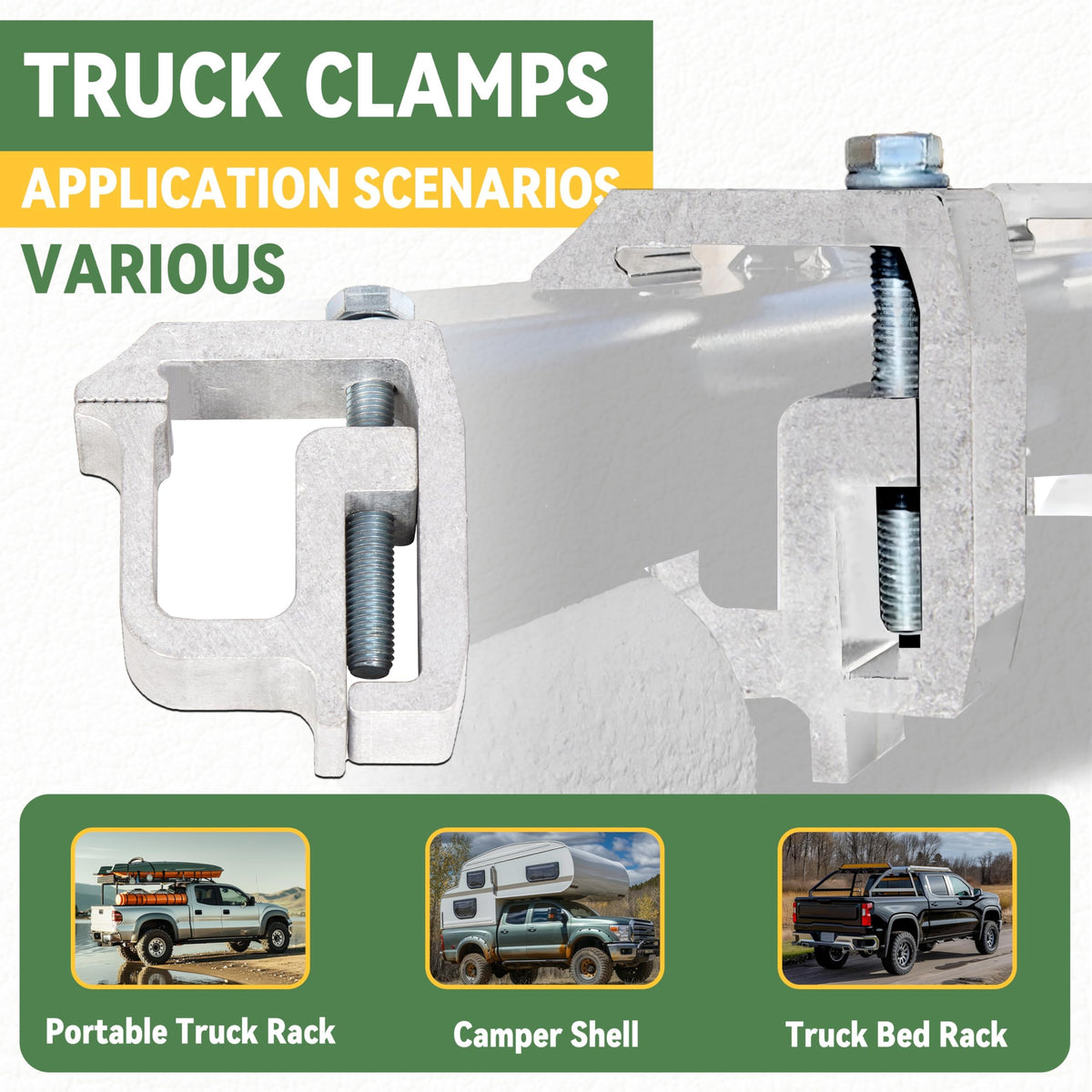 KUAFU clamp beside ruler showing dimensions for easy fit verification benefit
