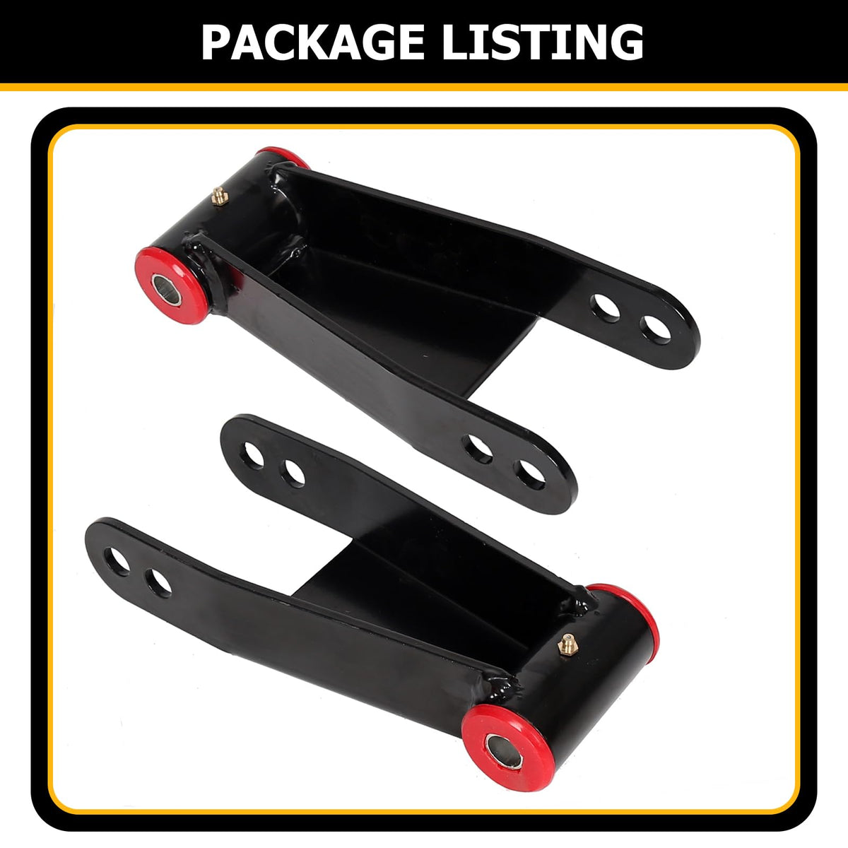 KUAFU pair of adjustable shackles in package ready for installation