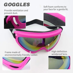 kuchisity goggles worn by motorcycle rider demonstrating wind and debris protection