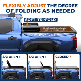 KUIPERAUTO folded tri-section showing fast partial and full bed access