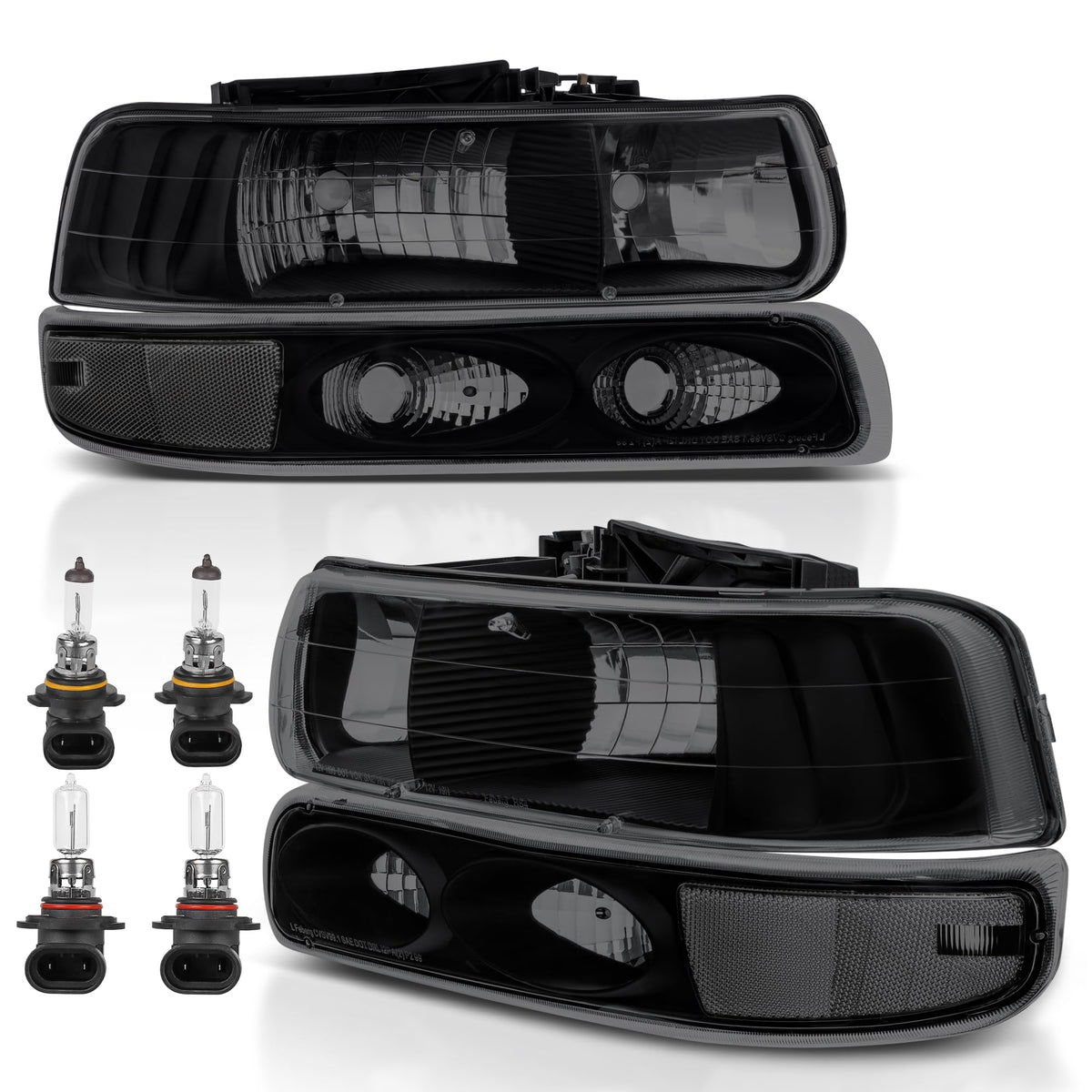 KUIPERAUTO front headlight assembly showing black housing and smoked lens for upgraded style