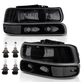 KUIPERAUTO front headlight assembly showing black housing and smoked lens for upgraded style