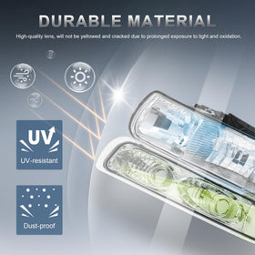 KUIPERAUTO reflector closeup showing precise cutoff line for safer beam control