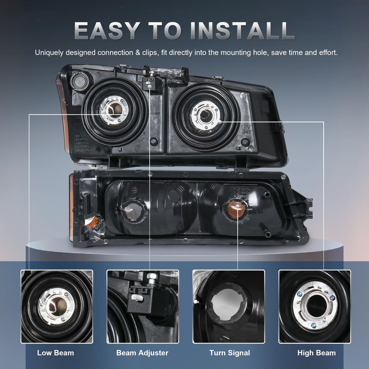 KUIPERAUTO sealed lens-to-housing joint illustrating waterproof protection benefit