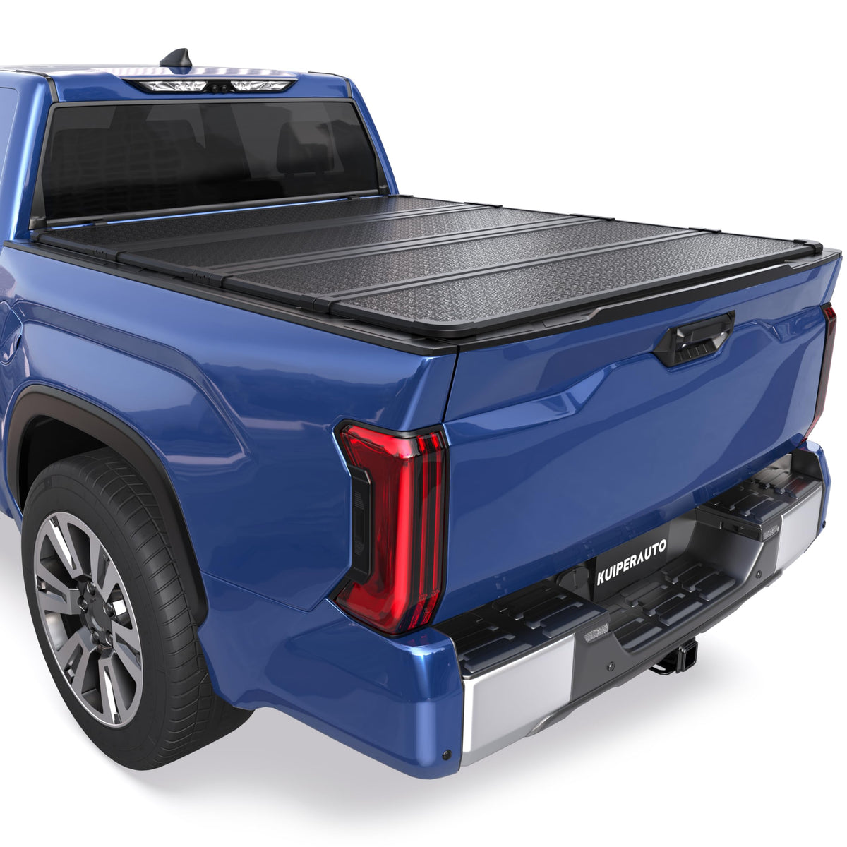 KUIPERAUTO front view of tonneau cover showing sleek fit and improved bed security