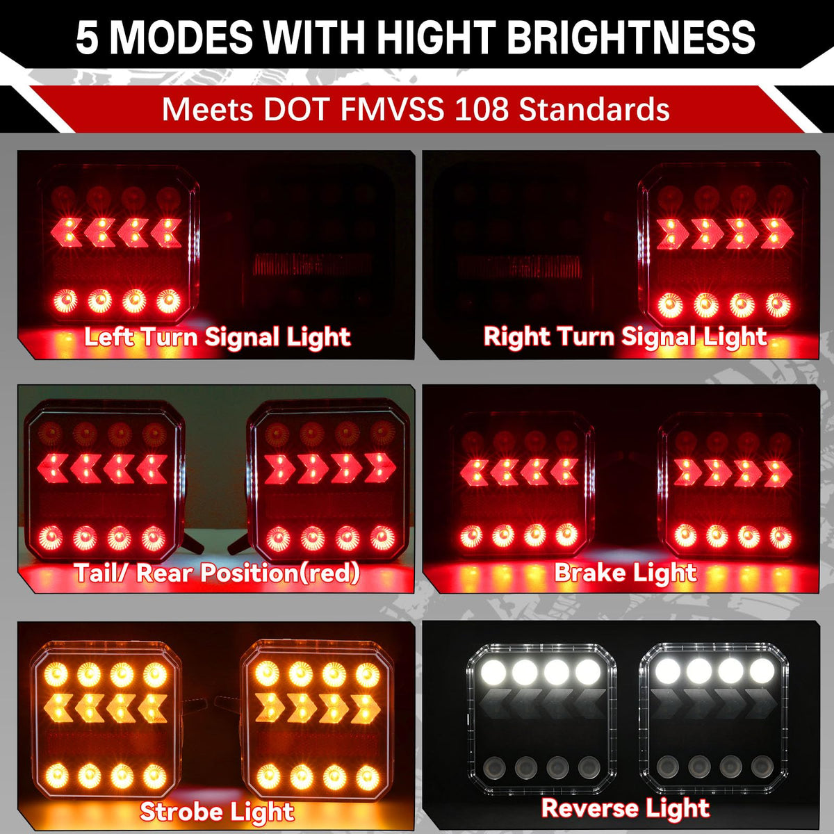 KUKANTST close-up of LED array illustrating bright, multi-function lighting for visibility