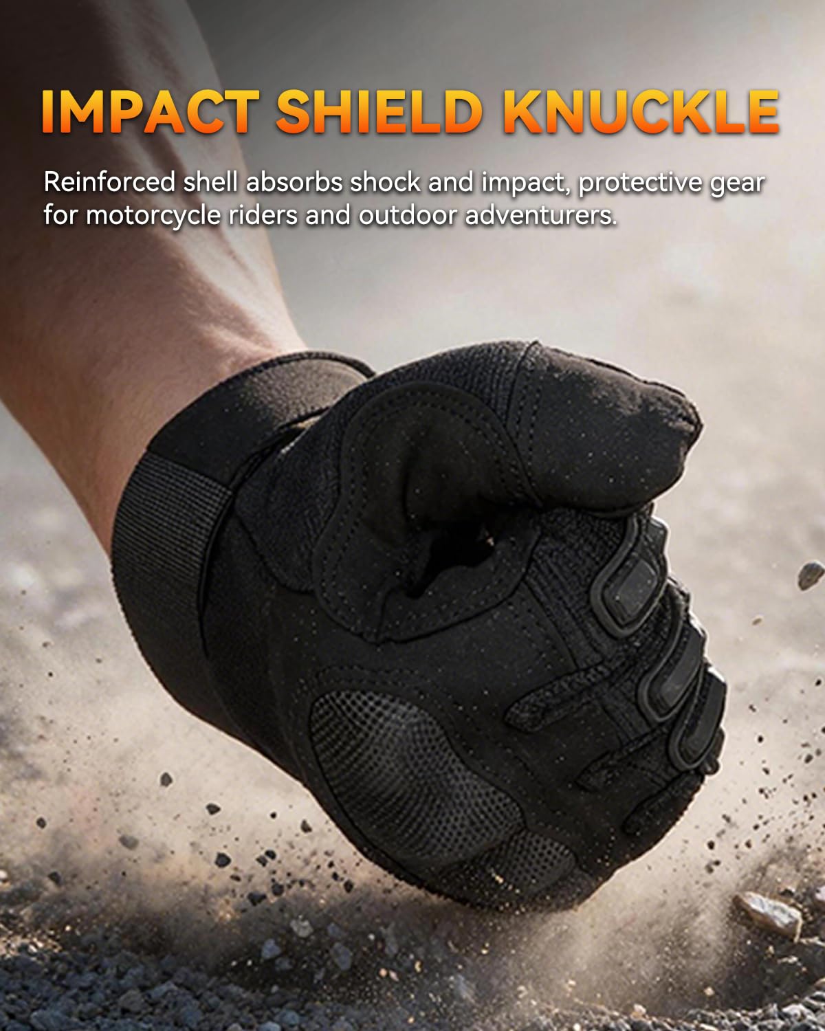 KUMGIM gloves knuckle protection closeup highlighting impact shielding benefit