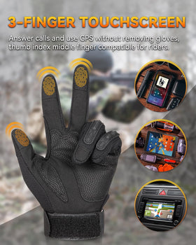 KUMGIM gloves touchscreen fingers demonstrating device use without removal