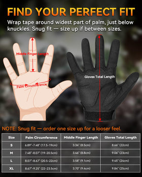 KUMGIM glove worn beside hand for size scale and fit clarity