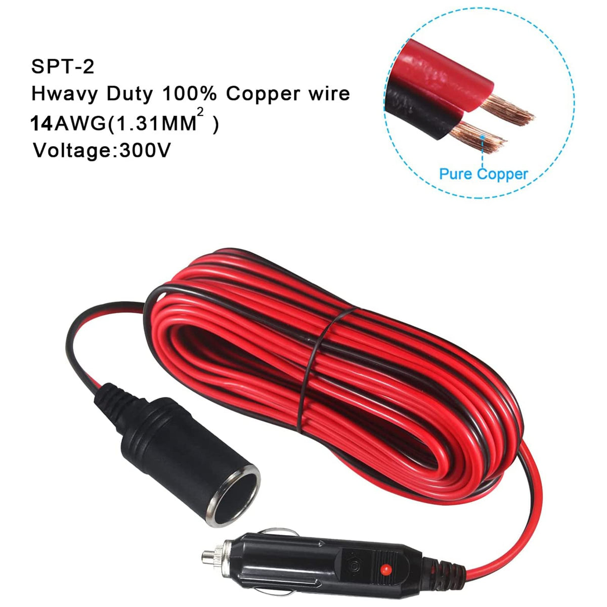 KUNCAN cable stretched from trunk showing 26ft reach and versatile placement
