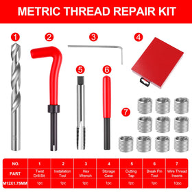 KUNGJUER drill and HSS tap detail displaying sharp edges for accurate rethreading