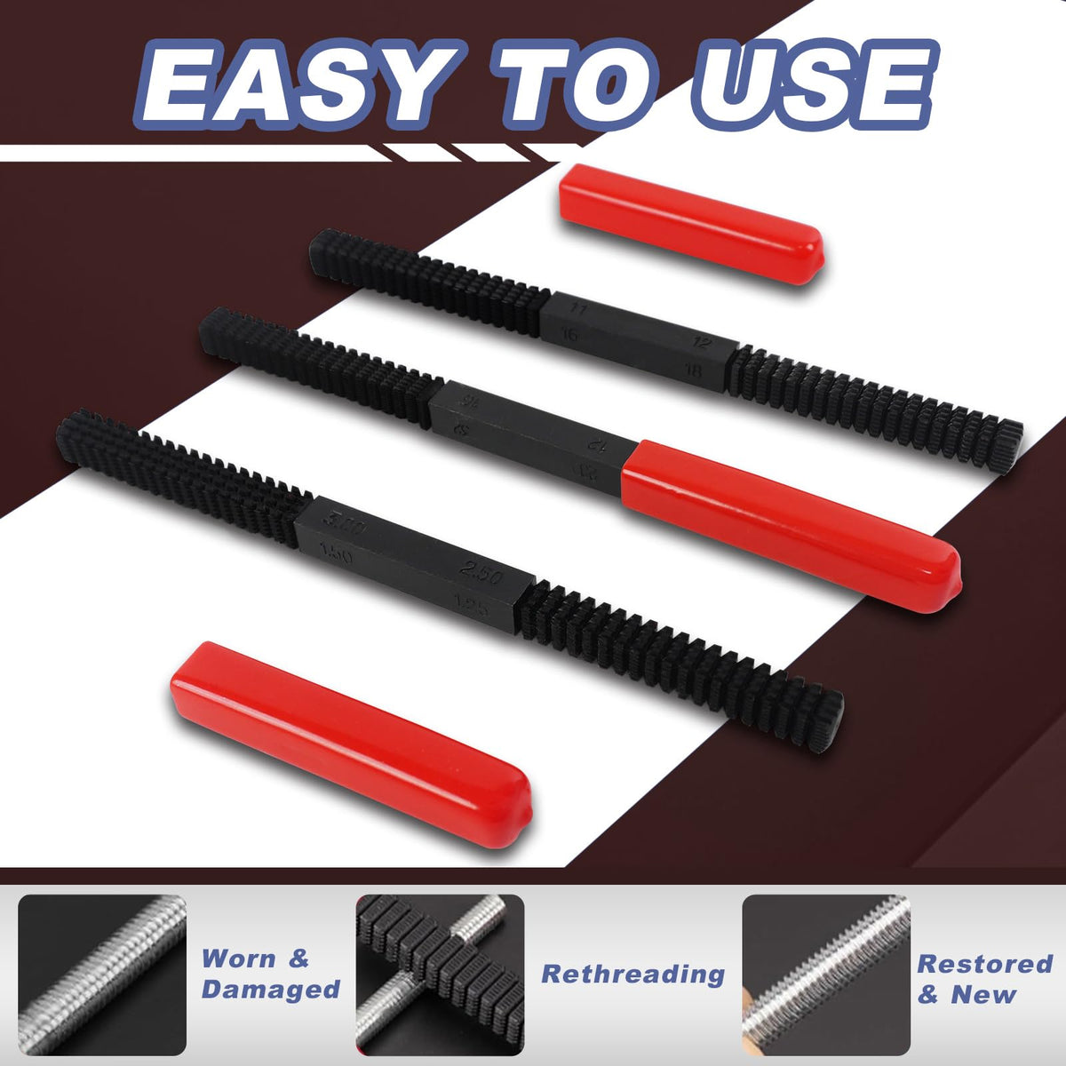 KUNGJUER files next to ruler showing compact sizes for toolbox portability