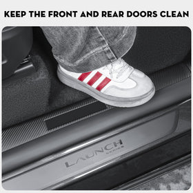 KUNIST A-pillar protector installed in Model Y Juniper for clean entry benefit