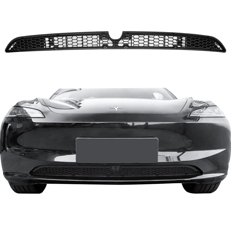 KUNIST front overview on 2026 Tesla Model 3 showing full grille protection and sleek look