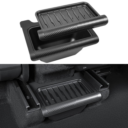 KUNIST front view in Model Y Juniper showing seamless fit and tidy trunk benefit