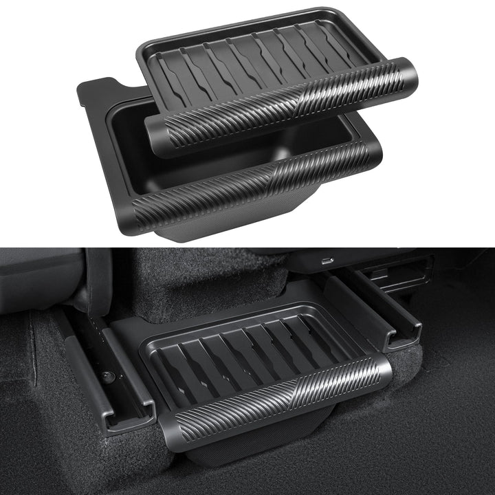 KUNIST front view in Model Y Juniper showing seamless fit and tidy trunk benefit