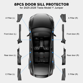 KUNIST rear door sill close-up showing ABS texture and scratch resistance benefit