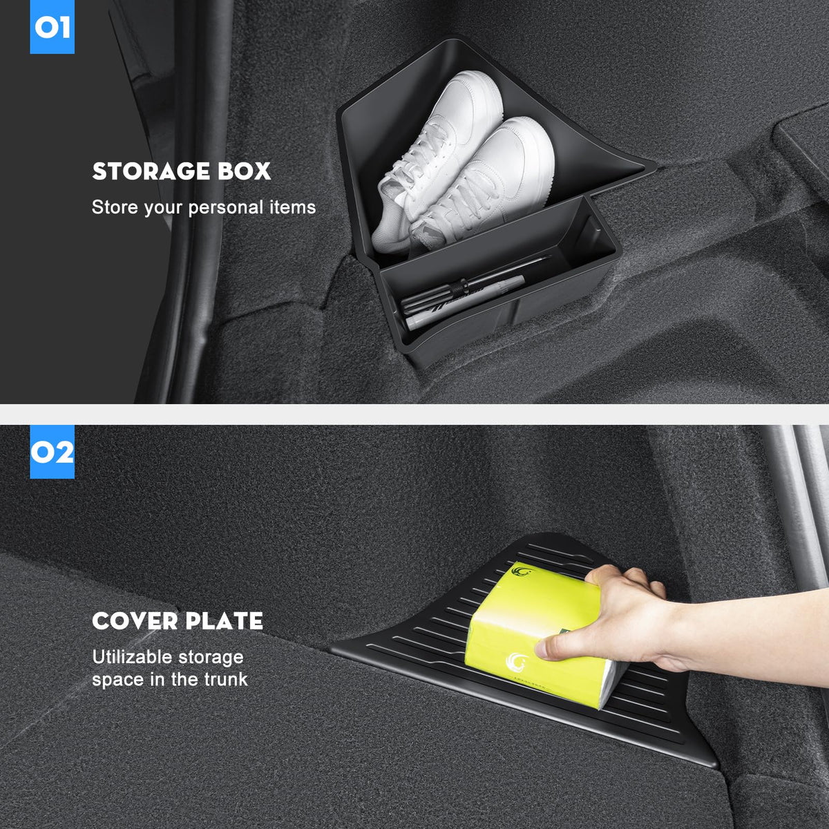 KUNIST side compartments detail for organizing small essentials benefit