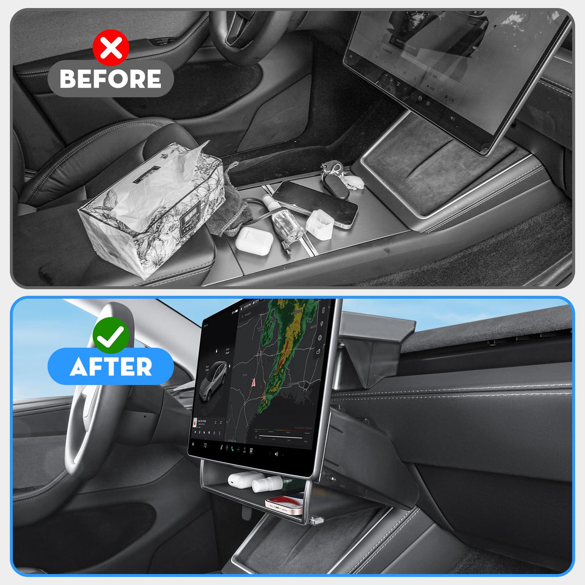 KUNIST silicone non-slip pad detail keeping small items stable during driving