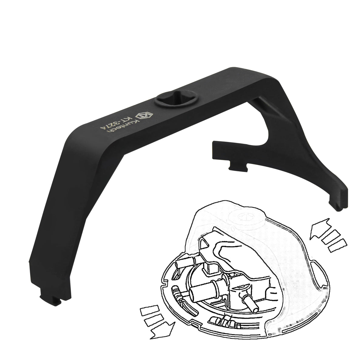 Kuntech 6599 front view showing tool shape and fit benefit