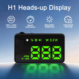 KUOWEIHUD mounted on windshield projecting speed for distraction-free driving