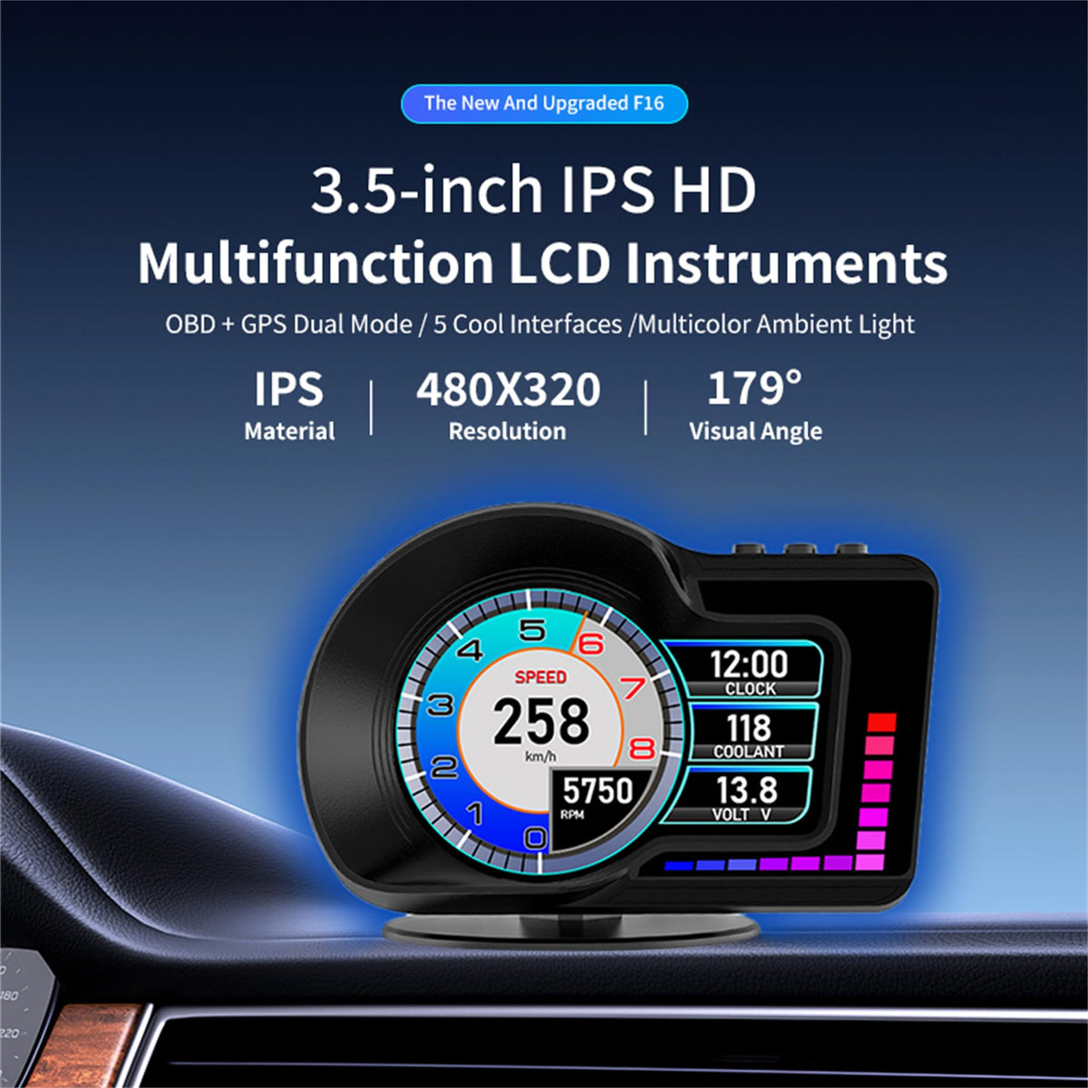 KUOWEIHUD side profile illustrating slim design and mounting benefits