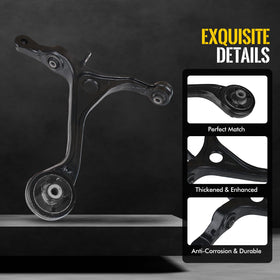 KUSATEC driver-side control arm close-up showing reinforced forging strength