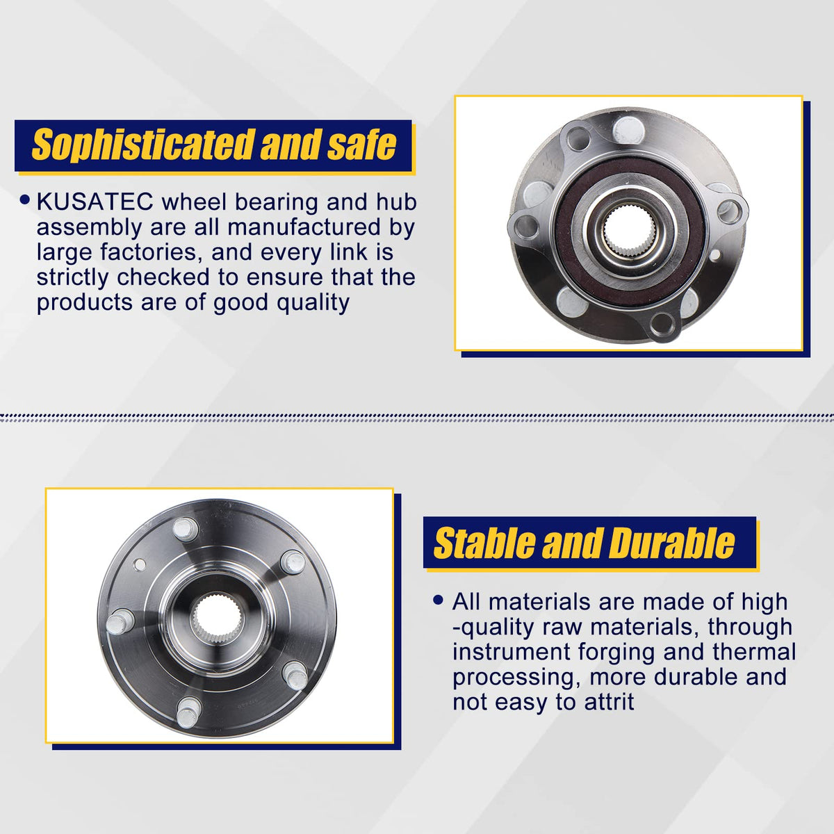 KUSATEC flange bolt threads close-up showing corrosion-resistant coating benefit
