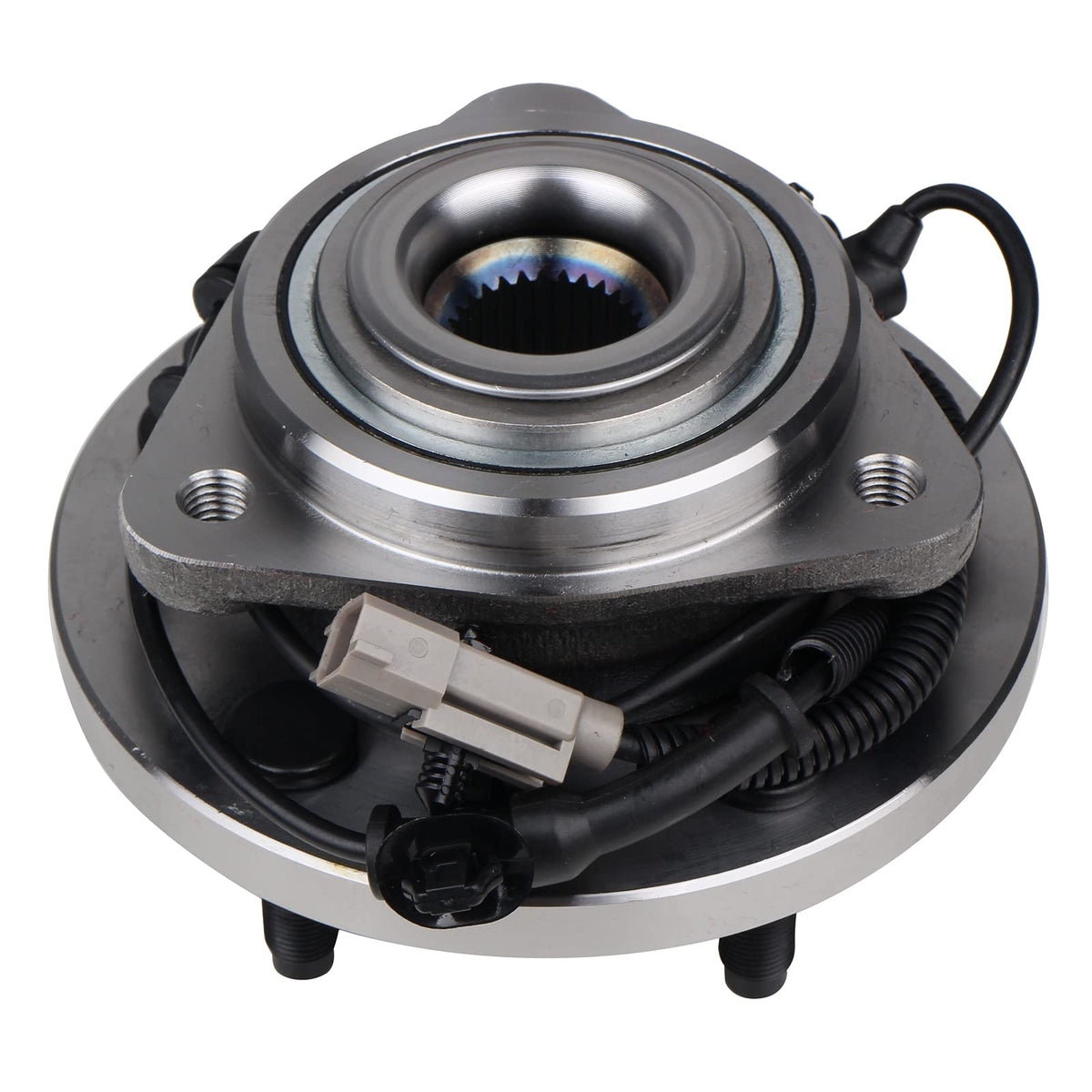 KUSATEC front hub assembly front view showing flange and lug pattern for easy replacement