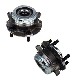 KUSATEC front packaging assembly showing two hub units and benefits of ready-to-install replacement